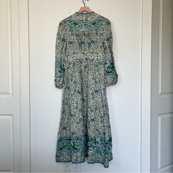 NEW Zimmermann Ottie Plunge Maxi Dress in Green Paisley - Picture 6 of 12